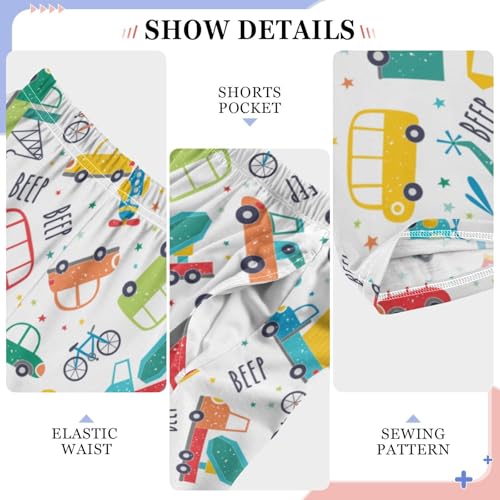 ZZXXB Colorful Helicopter Car Boys Long Pants Soft Trousers Elastic Waist Kids Lounge Bottoms with Pockets S-XL4