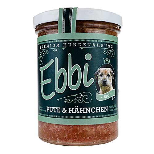 Wuff & Mau Ebbi Hundenassfutter im Glas, Pute & Hähnchen, 400g