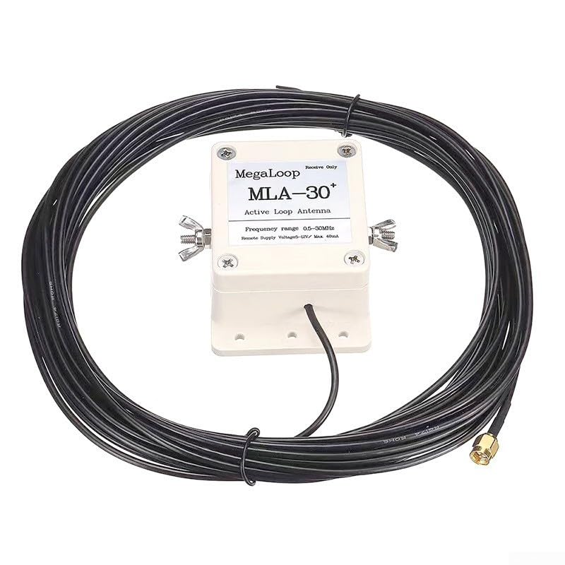 Antena de bucle activo MLA-30: 500kHz-30MHz Recepción de bajo ruido para SWL Ham Radio de onda corta Escuchar en espacios urbanos de la azotea del balcón (MLA-30)