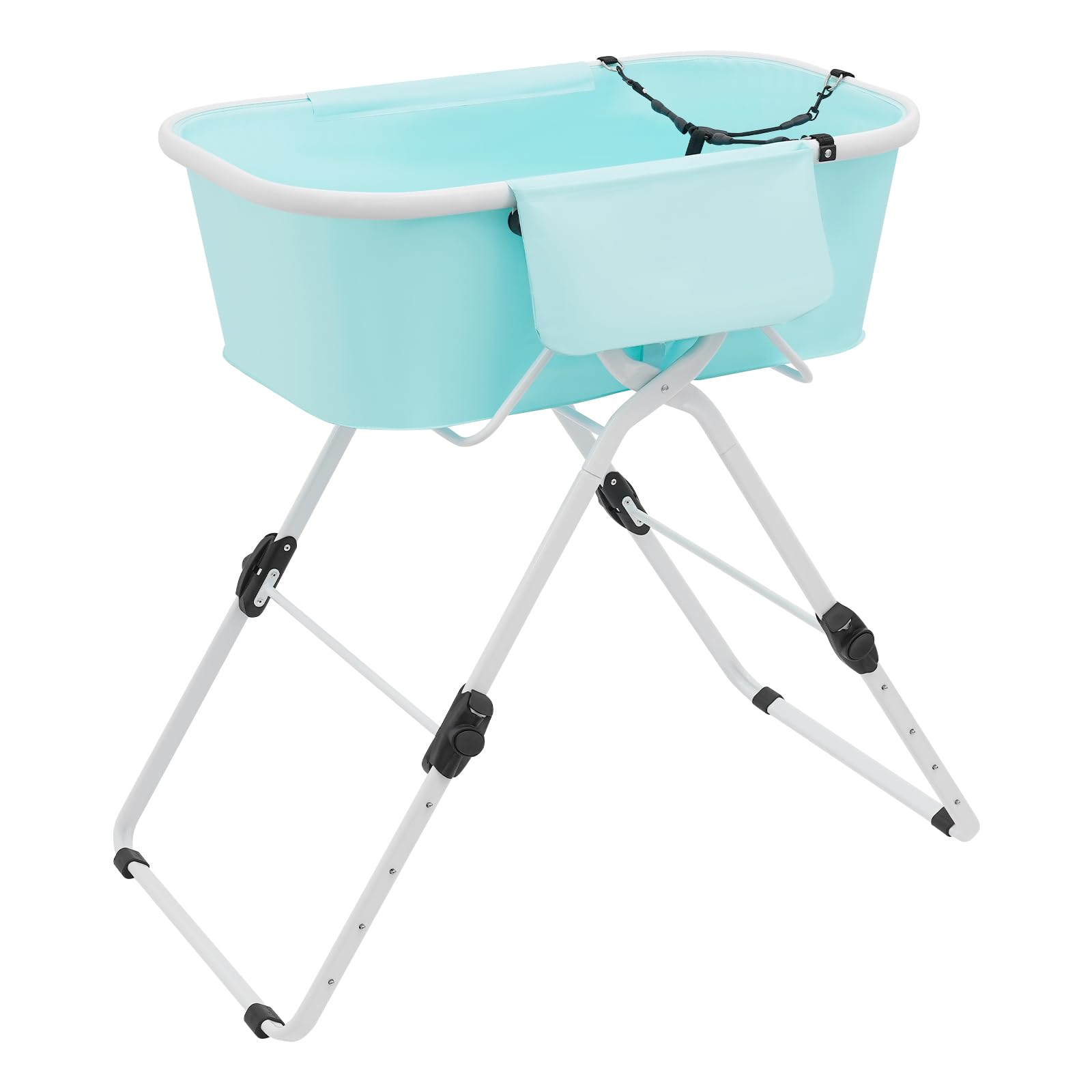 Hundebadewanne Faltbar Mit Einstellbarer Höhe (70-100cm) Für Zuhause Und Tierpflege, Tragbare Badewanne Für Bis 68 Kg Kleine Bis Mittlere Hunde Und Katzen Hundebad,Mit Ablaufschlauch Und Gürtel