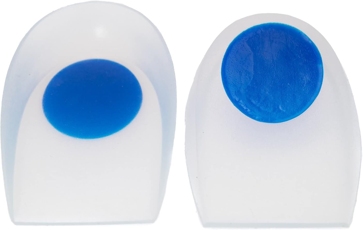 McKesson Heel Cups - Silicone Gel, U-Shaped, Supportive, Blue and Transparent - Small, Medium Size, 6 Count