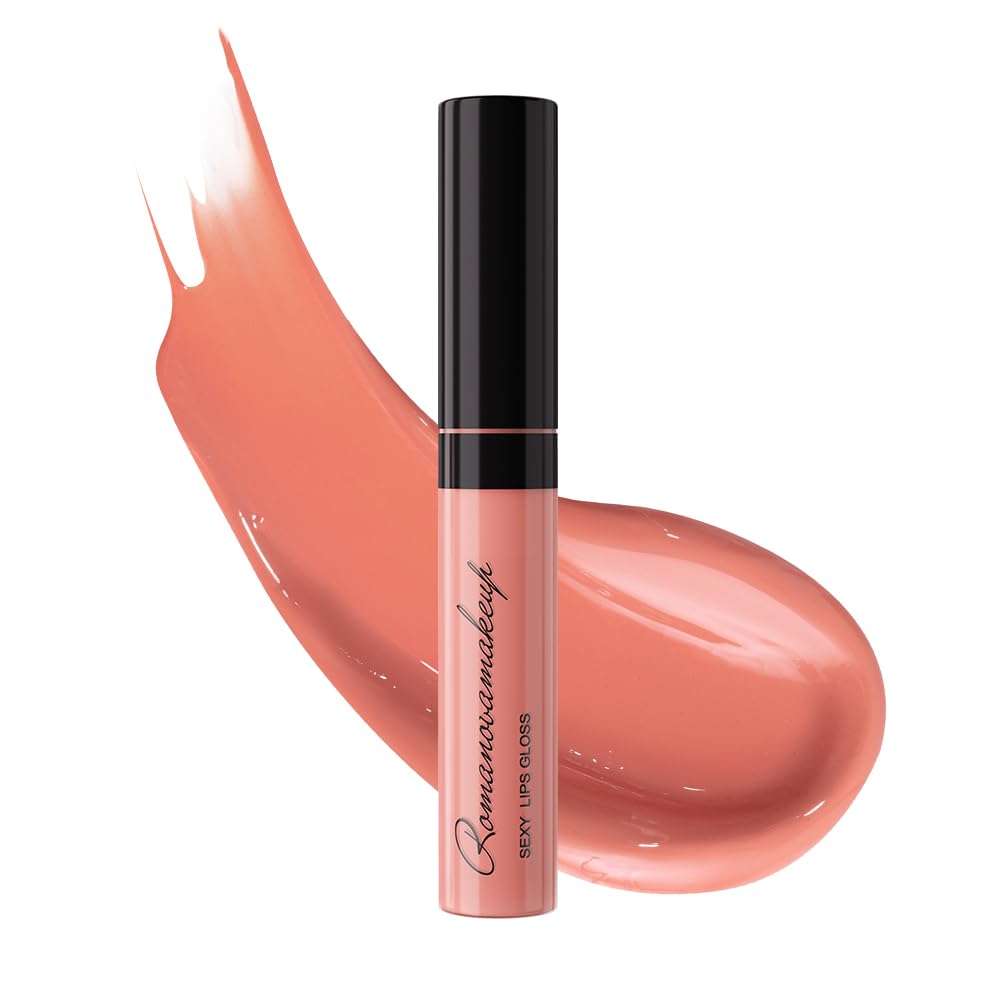 Romanovamakeup Sexy & Hydrating Lip Gloss JUICY. Rich, Non-sticky, Soothing, Naturally moisturize, Refreshing color of WATERMELON juice on your lips. Easy to wear, Keeps Smooth & Soft, Travel size