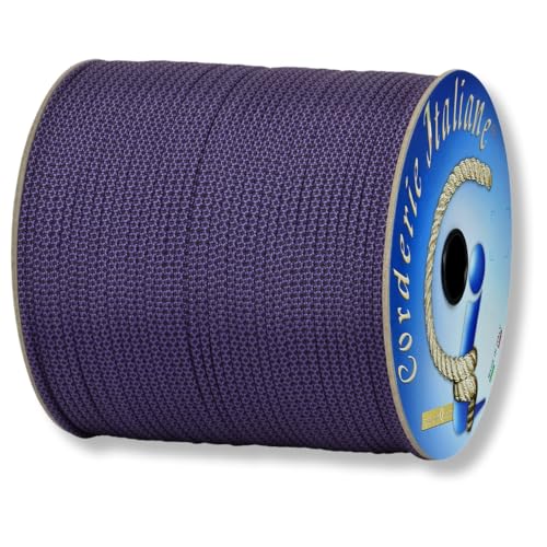 Paracord 550 Type III Diamond Negro/Morado 4 mm - 10 m, núcleo 7 Hilos, 100% Fabricado en Italia 006098935 Corderie Italiane