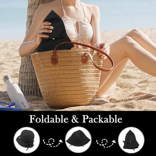 Image of SANNIDHI Sun Hats for Women Bucket Hat for Women, Wide Brim Summer UV Protection Beach Hat, Outdoor Casual Womens Hats with Chin Strap, Fashion Ladies