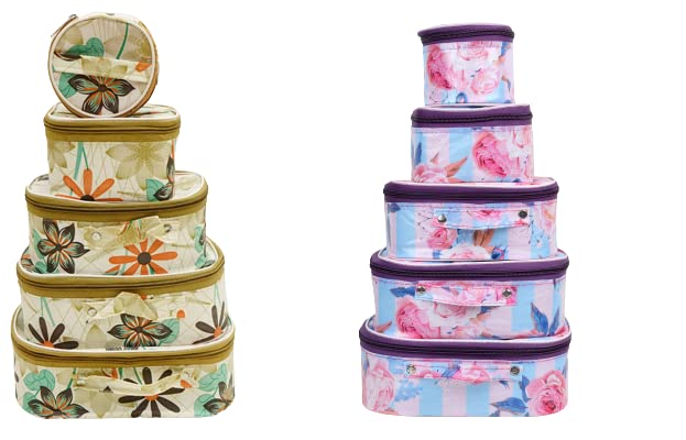 Rasafa Combo Pack of 10 Vanity Box Storage Case, Cosmetic Box, Makeup Kit, Bangle Box Vanity Box (Multicolor)