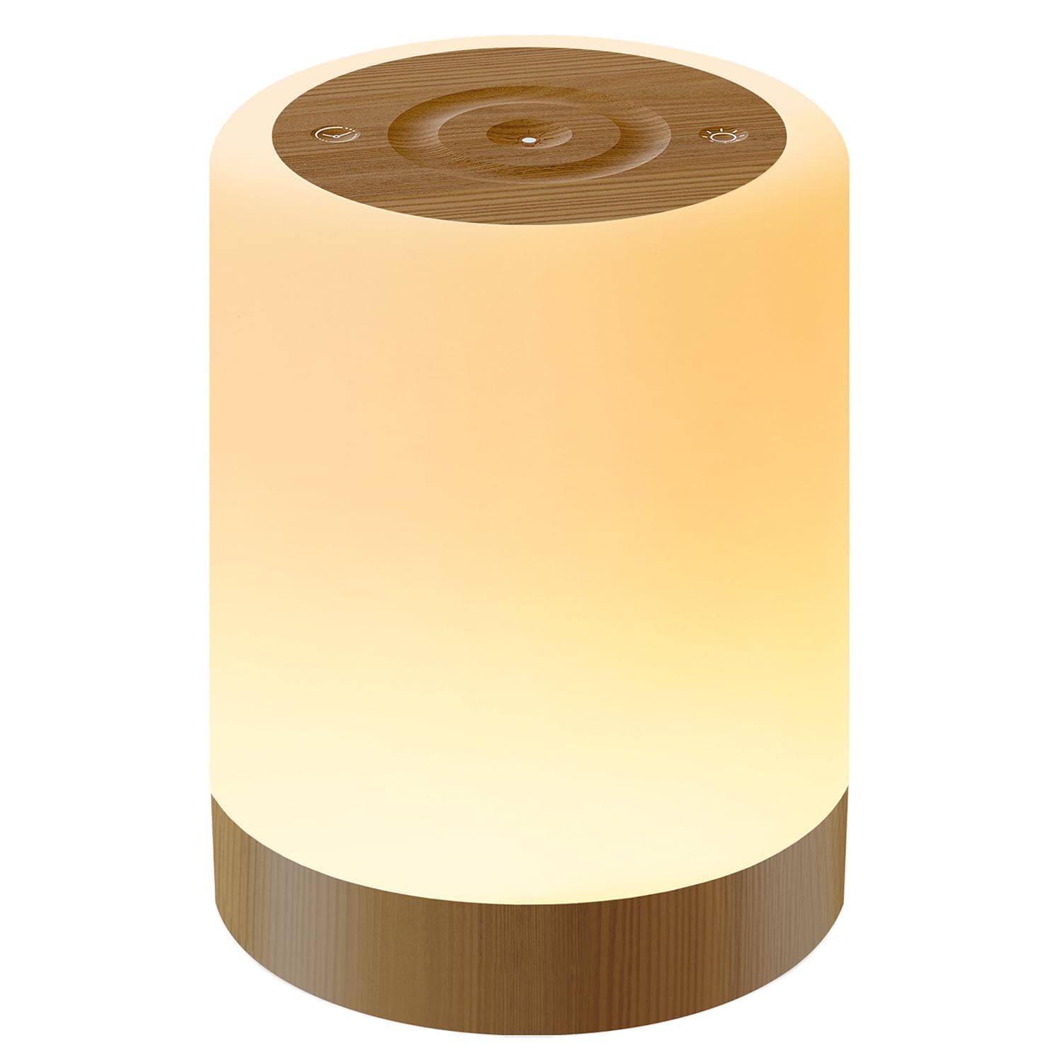 Auxmir Lámparas de Mesita de Noche, Recargable 3000mAh con USB, Táctil Regulable, 256 RGB Colores y 5 Modos de Luz, Lámpara de Mesa con Temporización, Luz Nocturna Inalámbrica, Marrón Oscuro