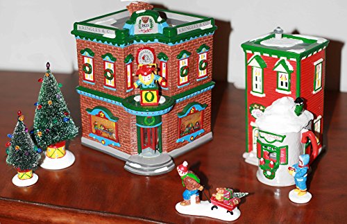 Department 56 Snow Village "Saturday Morning Downtown" Start a tradition Kringle's Toy Shop, Nikki's Cocoa shop 8 piece set