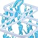 Dry Cloth Hanger, EpochAir Foldable Clip and Drip Laundry Hanger with 28 Strong Pegs, Durable Dry Clothline Hanger Rack, Home use Cloth Hanger -Blue