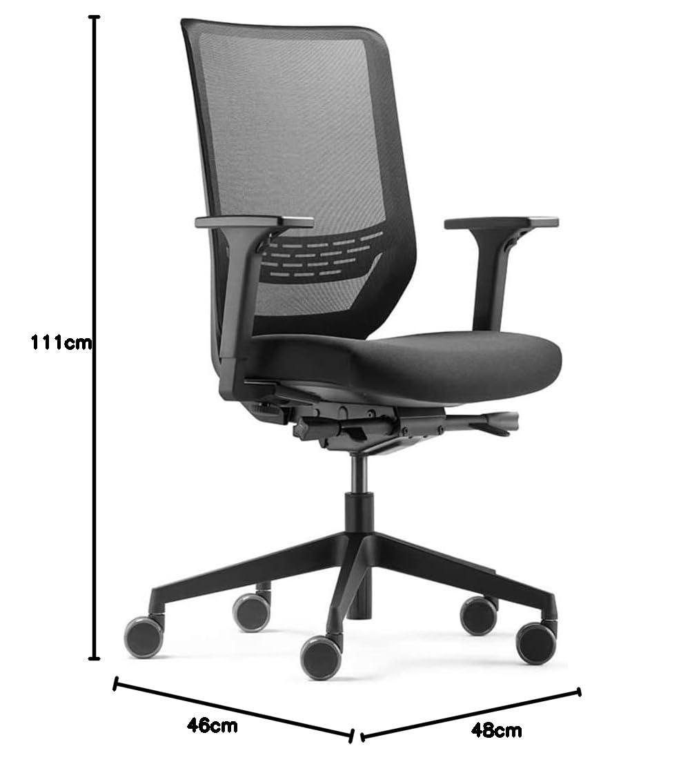 TREND OFFICE to-sync pro Bürostuhl mit Armlehnen, Schwarz, Netz-Rückenlehne | by Dauphin, modernes Design, Homeoffice, umweltzertifiziert, ergonomischer Schreibtischstuhl, GS-geprüft, synchro-Mechanik
