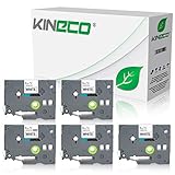 Kineco 5 Schriftbänder kompatibel für Brother TZE-211 TZ-211 6mm/8m - Schwarz auf Weiß P-Touch H100LB H100R H105 E100 E100VP D200 D200BW D200VP D210 D210VP