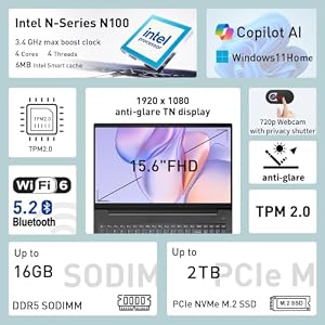 Lenovo 15.6" V15 G6 Business Laptop, 2026 Edition, 8GB DDR5 256GB SSD — photo 2 of 6
