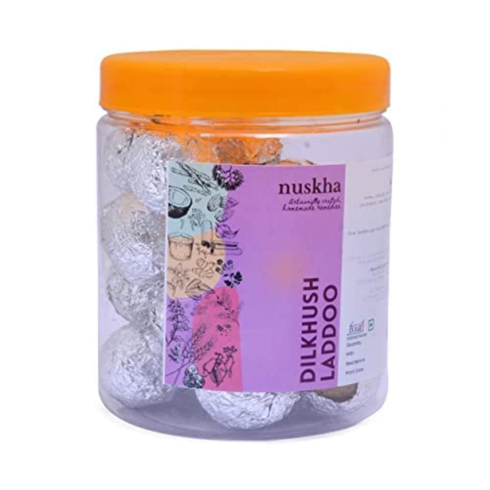 Dil khush Laddu From Nuskha | Dilkhush Laddoo | Authentic Dry Fruits Laddoo | Made with Pure Desi Ghee | Rich in Nutrition | Indian Mithai | Homemade Goodness | 400gm