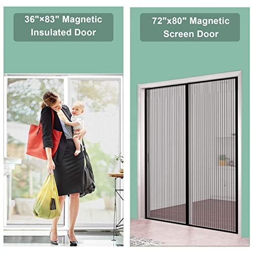 Magnetic Insulated Door 36"X83" & Magnetic Screen Door 72"X80" #TOP7