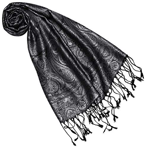Bufanda de seda hombre con estampado cachemira elegante fular de cuello suave 3