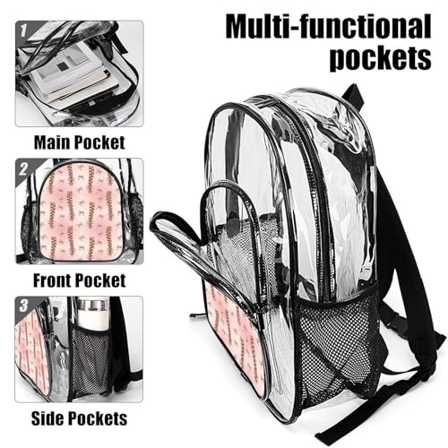 Waterproof Portable Concerts Essential Clear Backpacks Hair Braid Bow for Adults Beach, Travel, Vacation, Sporting Event, Work Use4
