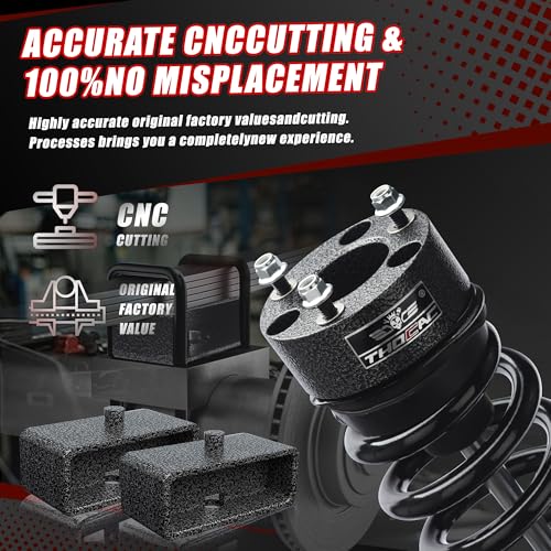 THOCAC 3" Front + 3" Rear Full Leveling Lift kit Compatible with 2007-2024 Silverado 1500 Sierra 1500 2WD/4WD, 3"+3" Suspension Strut Spacers by THOCAC - Image 4