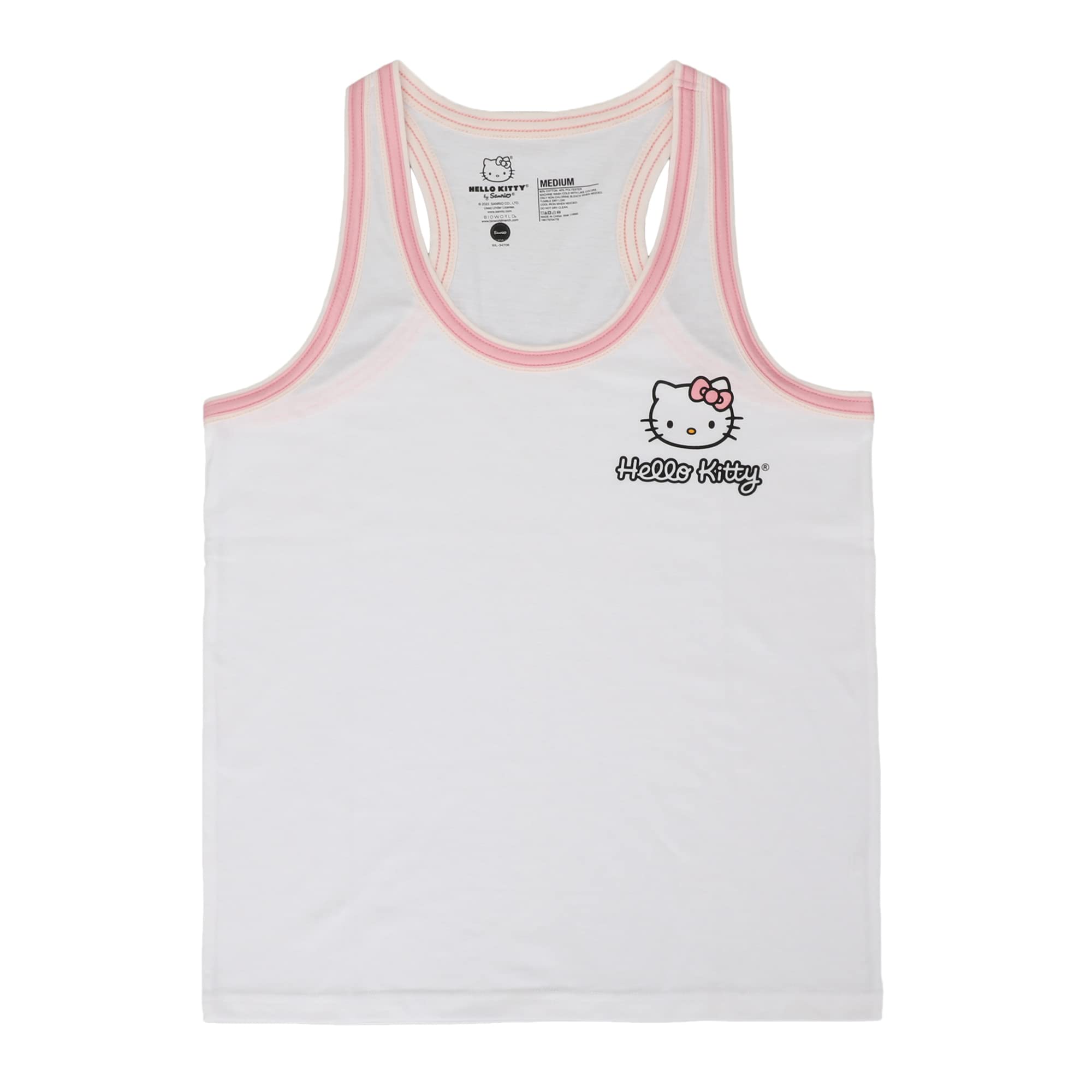 Bioworld Hello Kitty Character Hearts Women's Racer Back Tank Top & AOP Dolphin Lounge Shorts Sleepwear Set