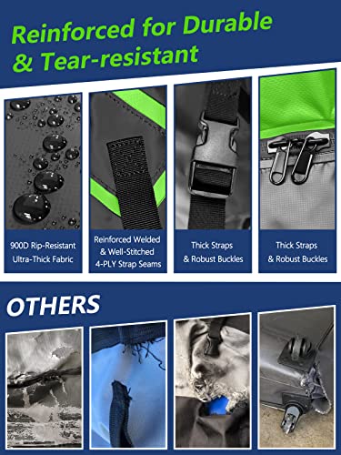 Car Rooftop Cargo Carrier Bag 21 Cubic Feet, 100% Waterproof 900D Heavy Duty Car Roof Cargo Carrier For All Vehicle With/Without Rack, Anti-Slip Mat, 6 Door Hooks, 2 Extra Straps #TOP4