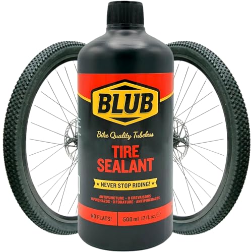 BLUB Tubeless Sealant 500ml – tubeless tyre sealant for MTB & Road – Instant puncture repair – Compatible with tubeless kit & tubeless sealant injector – Long-Lasting bike tyre sealant