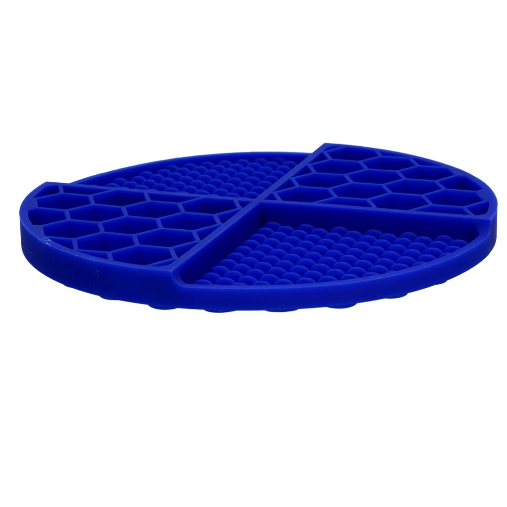Licking Mat Circle – Ø21 cm – Esterilla para olfatear – Antisheeder – Distracción – Perros y Gatos – 100% Silicona – Apto para lavavajillas – Cuenco Antischlingnapf – Azul