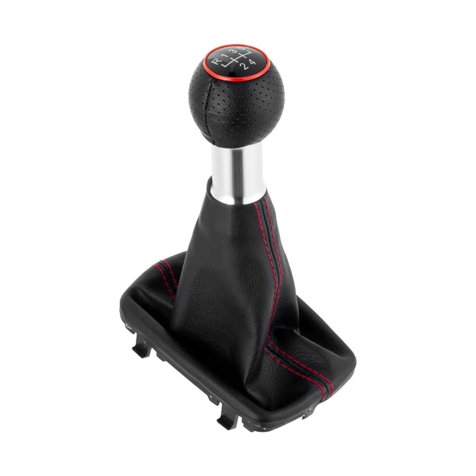 Qmtvfsrh Red 5 Speed Car Gear Shift Knob 12Mm 5/6 Speed Manual Gear Shift Knob With Gaiter Boot For A3 For S3 Abs Plastic(Red 5 Speed)