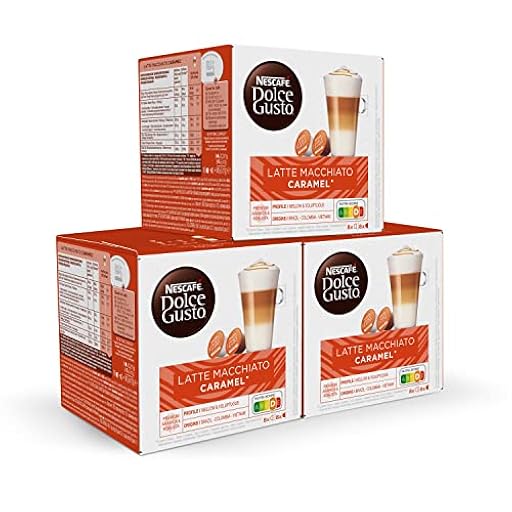 NESCAFÉ Dolce Gusto Latte Macchiato Caramel - Cápsulas de Café, 48 Cápsulas (3 x 16), 8 tazas de café (24 cáps, por taza) - Sabor a caramelo - Originales para cafeteras Dolce Gusto | Ya disponible en tu tienda friki favorita! En mundofriki.es! NESCAFÉ Dolce Gusto Latte Macchiato Caramel - Cápsulas de Café, 48 Cápsulas (3 x 16), 8 tazas de café (24 cáps, por taza) - Sabor a caramelo - Originales para cafeteras Dolce Gusto | Ya disponible en tu tienda friki favorita! En mundofriki.es!