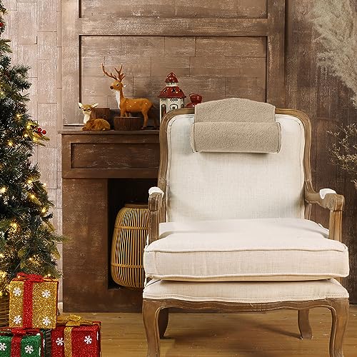 Neck Pillow for Recliner Head Pillow Adjustable Plush Pillow Neck Roll Non Slip Fleece Couch Neck Head support Pillow for Travel Home Recliner Sofa Armchair (Light Camel)