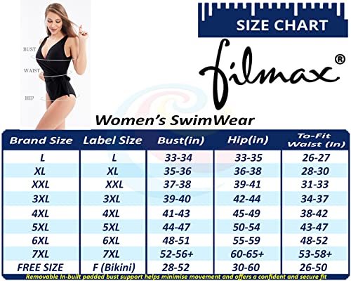 Image of FILMAX Originals Women Spandex Lycra Solid Maximum Covered One Piece Swimsuit (SW-4646 Purple & Black M)
