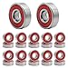 Qpower 20Pcs Skateboard Bearing, Roue à Rouleaux en Acier de Patinage résistant à l'usure à Grande Vitesse 608 ABEC-9, roulements de Patin à Roues alignées de précision pour Longboard, Kick Scooter