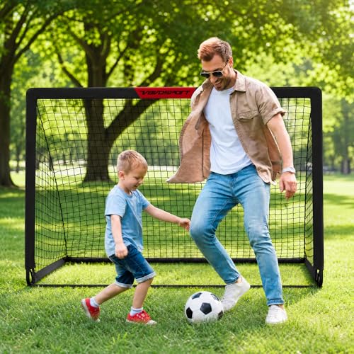 Image of Kids Soccer Goals for Backyard Set - 2 of 4' x 3' Portable Soccer Goal Training Equipment, Pop Up Toddler Soccer Net with Soccer Ball, Soccer Set for Kids and Youth Outdoor Games, Sports, Play