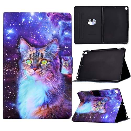 Housse iPad 7e/8e/9e gén 10.2 protection durable au motif chat étoilé