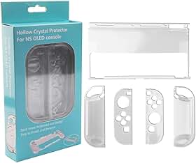 Capa Protetora Dock Flip Case Para Nintendo Switch Oled Joy-con Removível Transparente Branca