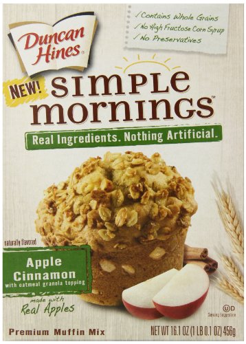 Duncan Hines Simple Mornings Muffin Mix, Apple Cinnamon, 16.1 Ounce (Pack of 12)