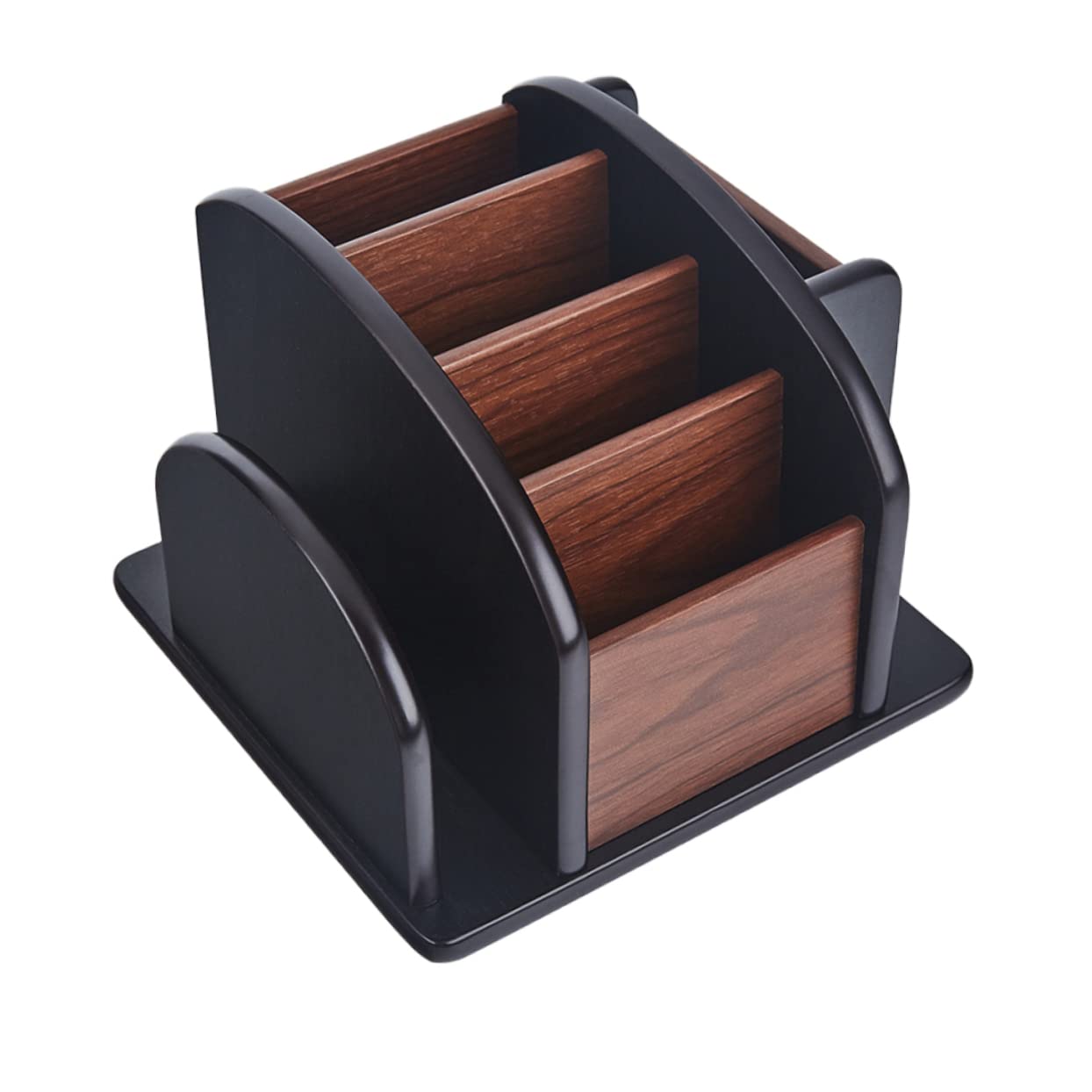 MAGICLULU Portapenne da Scrivania in Legno Nero, Organizer Stabile | Tavolo e Scrivania, Accessorio Ufficio per Studenti e Genitori, Contenitore Pratico per Cancelleria