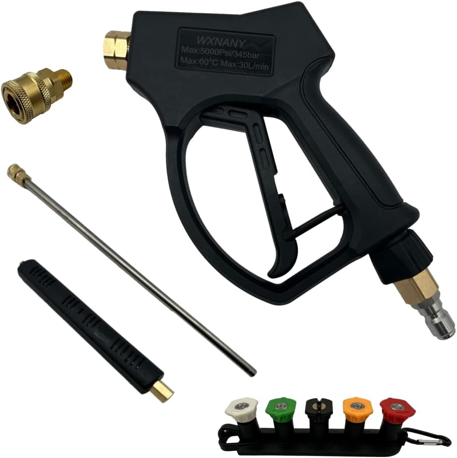 WXNANY Power Washer Gun Kit matel Spray Gun 5000PSI 12GPM