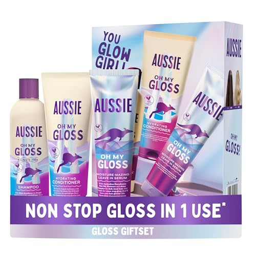 Aussie Oh My Gloss Giftset: Hydrating Shampoo & Conditioner Leave in Serum