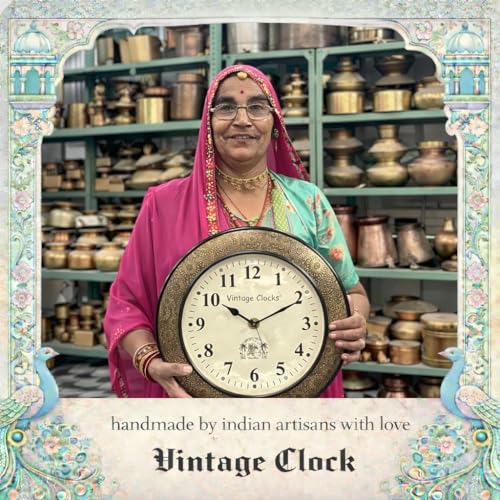 Image of Vintage Clock Brass Handcrafted Wall Clock /One Year Warranty / 1623-12-H