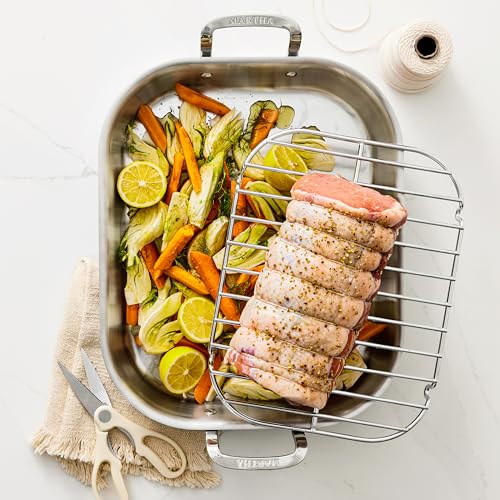 Marthabymarthastewarttriplystainlesssteel16roastingpanwflatrack  Urban Country Home Decor Martha by martha stewart triply stainless steel 16 roasting pan wflat rack  urban country home decor