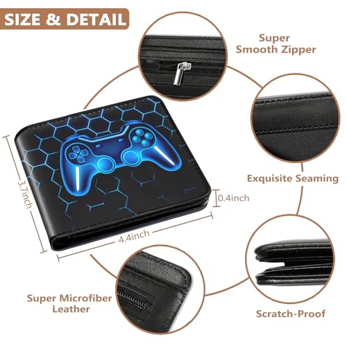 Image of Teen Boys Wallet, Cool Dinosaur Wallets for Kids Son 9-12 /8-10 /8-12 with Wallet Card, Funny Leather Bifold Rfid Blocking Wallet, Purse Coin Pocket Id Window for Men Boy Male Youth Guys Gifts
