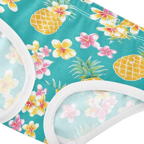 Wusikd Pineapples Plumeria Girls' Underwear Cotton Girls Briefs Soft Toddler Underwear 2T4