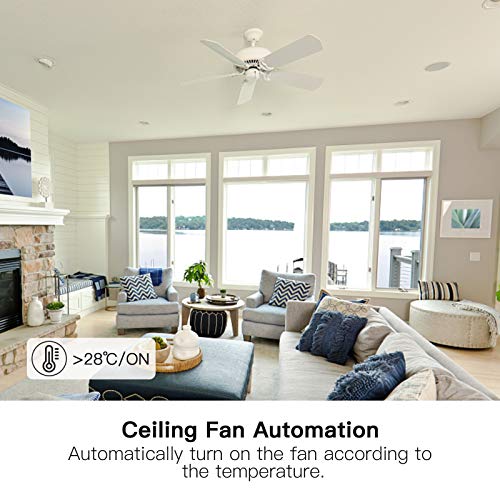 Image of TREATLIFE Smart Fan Switch, 4 Speed Fan Switch for Ceiling Fan, Neutral Wire Required, 2.4GHz WiFi Smart Ceiling Fan Control Works with Alexa, Google Home, Remote Control, Schedule, No Hub Required