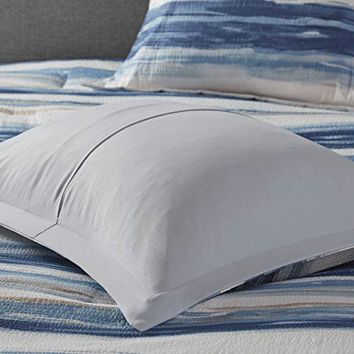 Madison Park Marina Comforter Quilt Combo Set - Modern Luxury Design, All Season Down Alternative Bedding, Matching Shams, Decorative Pillows, King/Cal King(104"x92") Seersucker Blue 8 Piece - Image 15