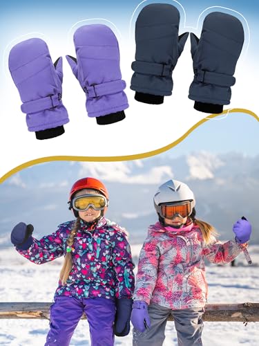 Image of SATINIOR Kids Snow Mittens Waterproof Winter Ski Gloves Warm Thicken Snow Gloves for Girls Boys