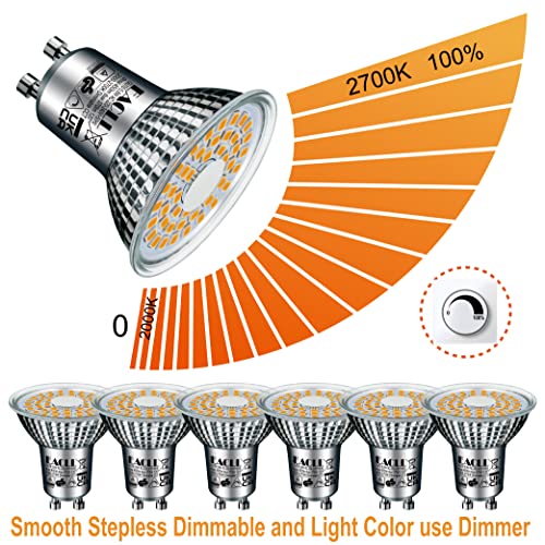 LED GU10 Dimmbar Eacll Warmweiß 5.8W 6er-Pack Flimmerfrei