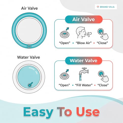 Image of BRAND VILLA Baby Water Play Mat for Tummy Time, Inflatable Leak Proof Sensory Activity Playmat with Colorful Sea Animals, BPA Free Early Development Toy for Infants & Toddlers 3-24 Months, Baby Gift