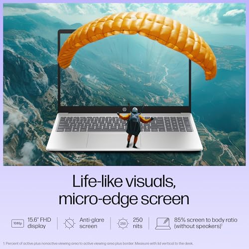 Image of HP 15, 13th Gen Intel Core i3-1315U (8GB DDR4, 512GB SSD), Anti-Glare, Micro-Edge, 15.6'' /39.6cm, FHD, Win 11, M365 Basic(1yr)* Office2024, Silver, 1.59kg, fd0465TU, UHD Graphics, FHD Camera Laptop