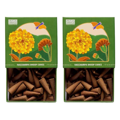 Image of Natural Incense,Meditation, Long-Lasting, Handcrafted Combo (Pack of 2) - 80 Herbal Dhoop Cones Special Prayer, Home Scenting IFragrances- Nagchampa+2 Ceramic Holder I Dhoop for Pooja