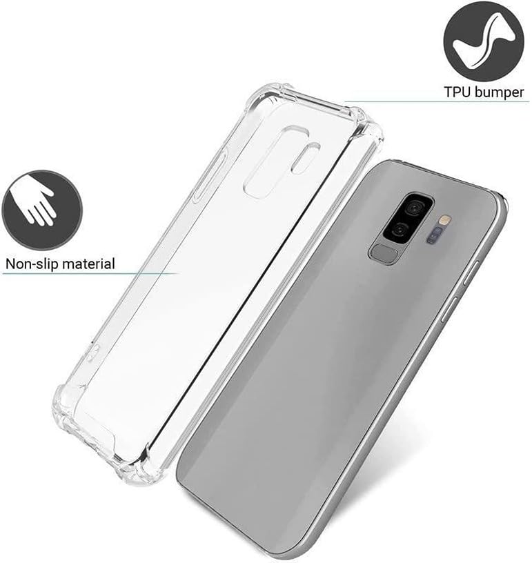 Image of BOXXO Flexible Back Cover for Samsung Galaxy S9 Plus | Back Cover Transparent Clear Shockproof Case Four Corner Protection | Slim Protective Mobile Phone Cover for Samsung Galaxy S9 Plus