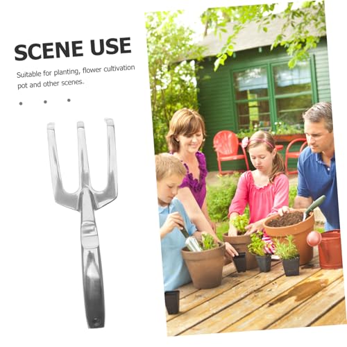 Rastrillo de mano de aleación de aluminio para jardín miniatura 5