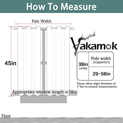 Yakamok Blackout Curtains for Bedroom,Thermal Insulated Room Darkening Drapes for Living Room, Set of 2 Panels (Aqua,38 x 45Inch)
